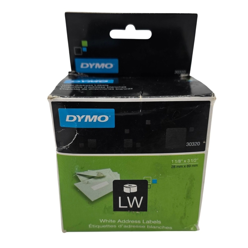 DYMO LW White Address Labels 30320‎ 1 1/8 x 3 1/2 Inches